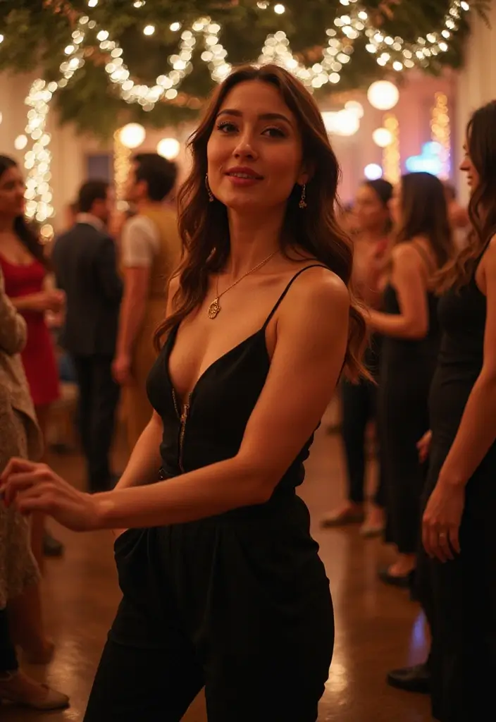 22 Festive Christmas Clothes Ideas for Women That Are Perfectly Casual and Chic! - 7. Chic Jumpsuits for Holiday Gatherings