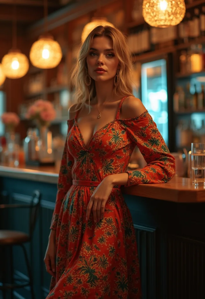 24 Baddie Nightout Outfits That Are Total Show-Stoppers (You’ll Want #7!) - 8. Bold Print Maxi Dress