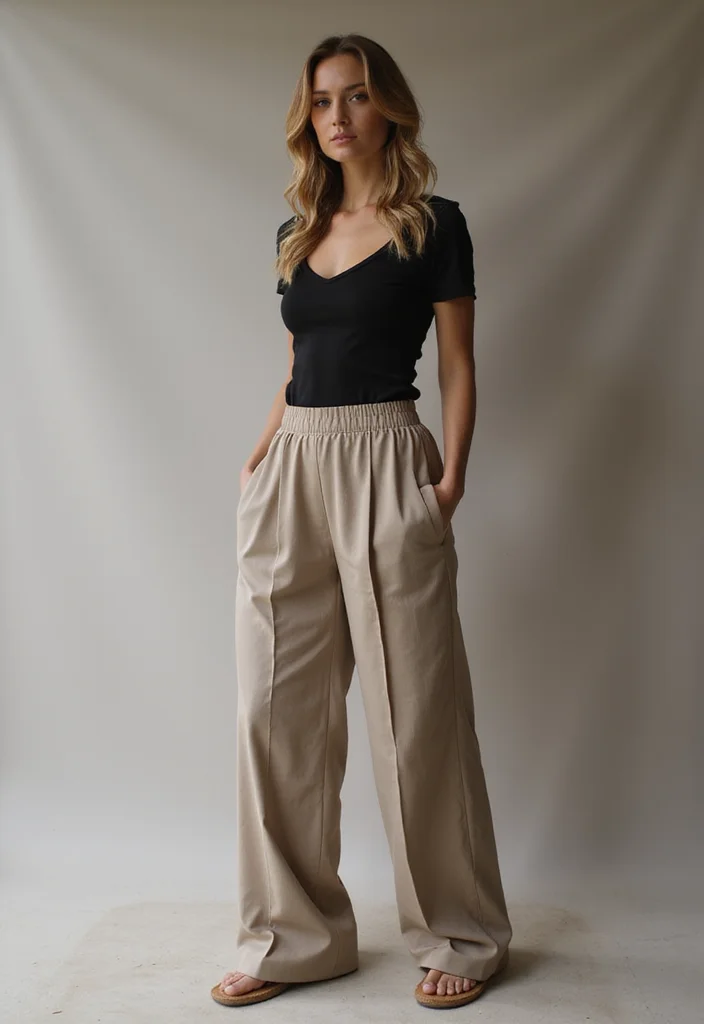 25 Affordable Party Outfit Ideas That Look Expensive (But Aren't!) - 21. Casual Chic Palazzo Pants