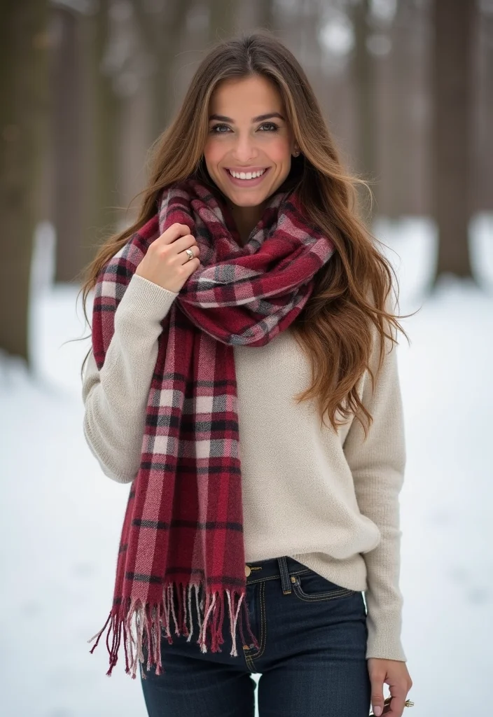 25 Cute Winter Outfits for Teens That Will Make You the Star of the Season! - 17. Blanket Scarves and Layering