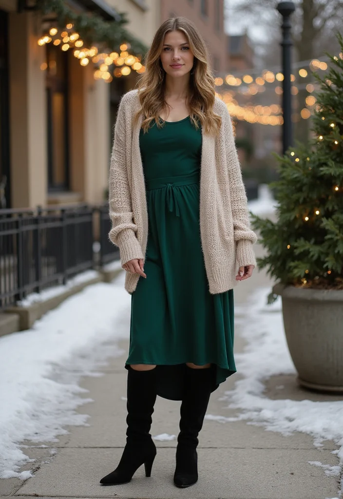 25 Cute Winter Outfits for Teens That Will Make You the Star of the Season! - 23. Elegant Midi Dresses