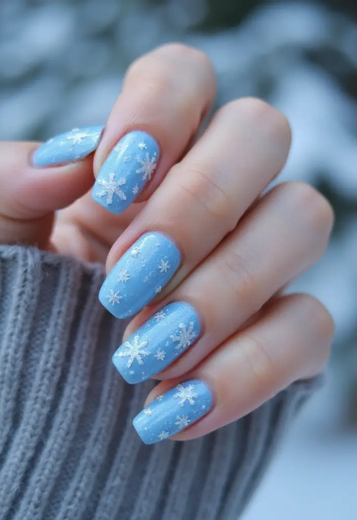 25 Jaw-Dropping Christmas Nail Art Ideas That'll Make You the Star of the Holiday Party! - 2. Glittery Snowflakes