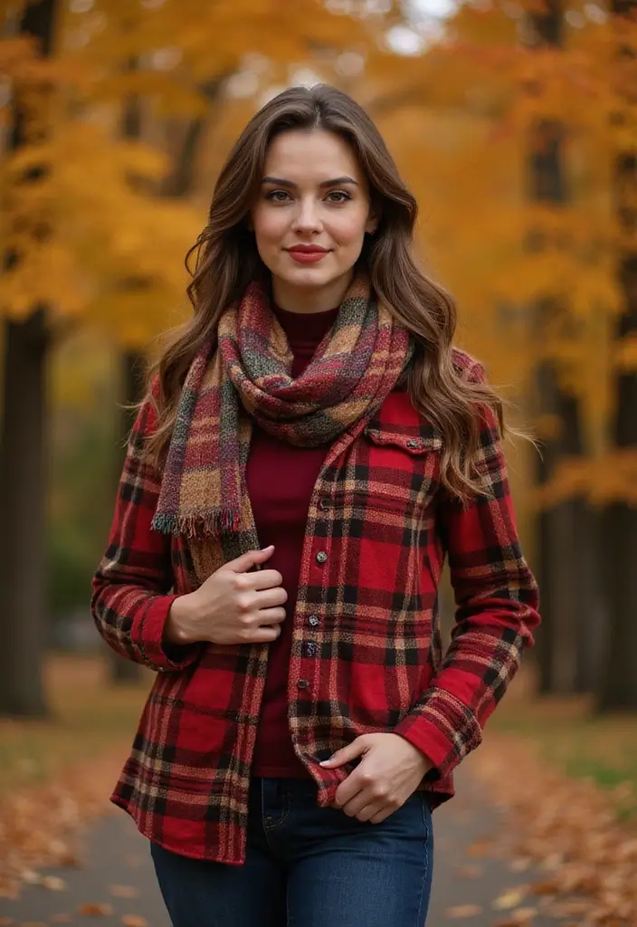 25 Jaw-Dropping Fall Outfits for Plus Size Beauties You Need to Try Right Now! - 7. Classic Plaid Shirt