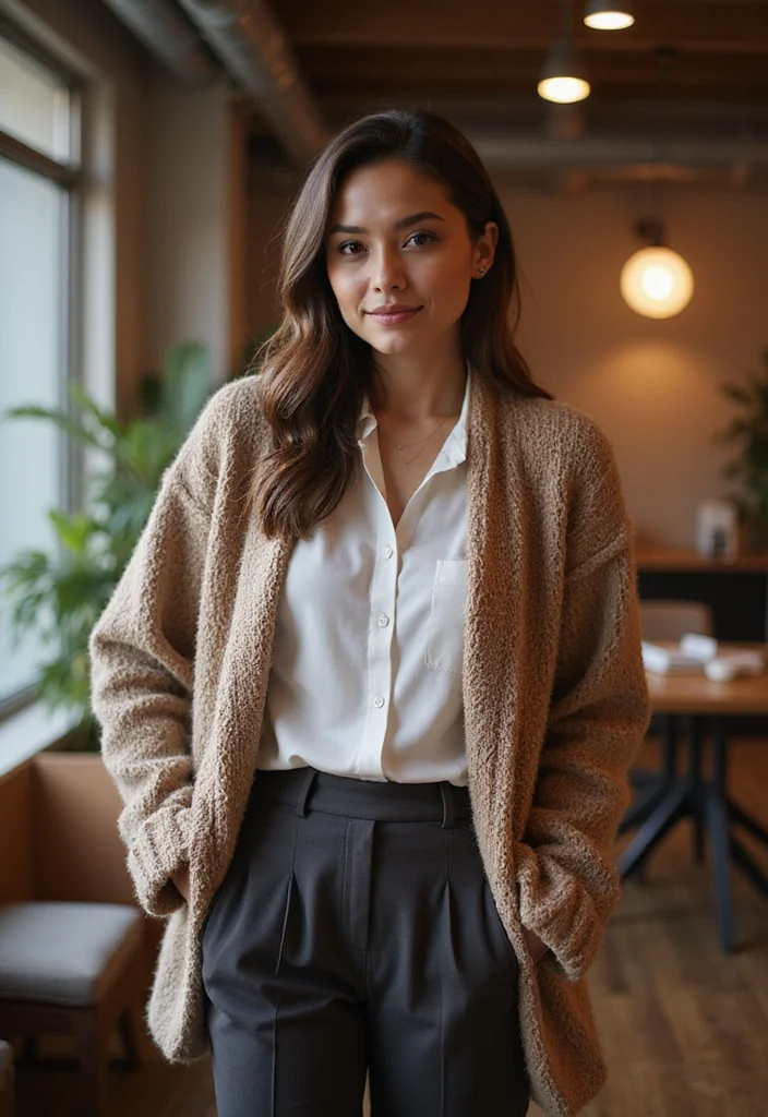 25 Office Outfits for Women This Winter That Will Keep You Looking Hot! - 13. Textured Cardigans