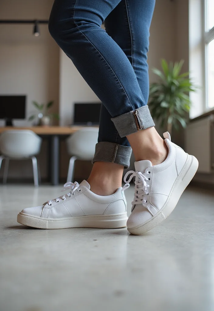 25 Office Outfits for Women This Winter That Will Keep You Looking Hot! - 22. Comfortable Sneakers