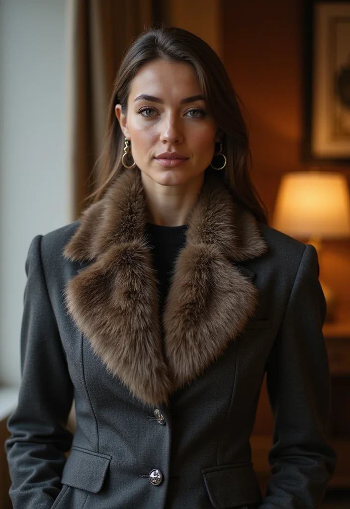 25 Office Outfits for Women This Winter That Will Keep You Looking Hot! - 7. Faux Fur Collars