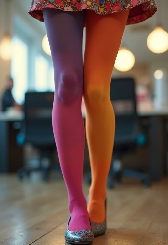 25 Office Outfits for Women This Winter That Will Keep You Looking Hot! - 8. Colorful Tights