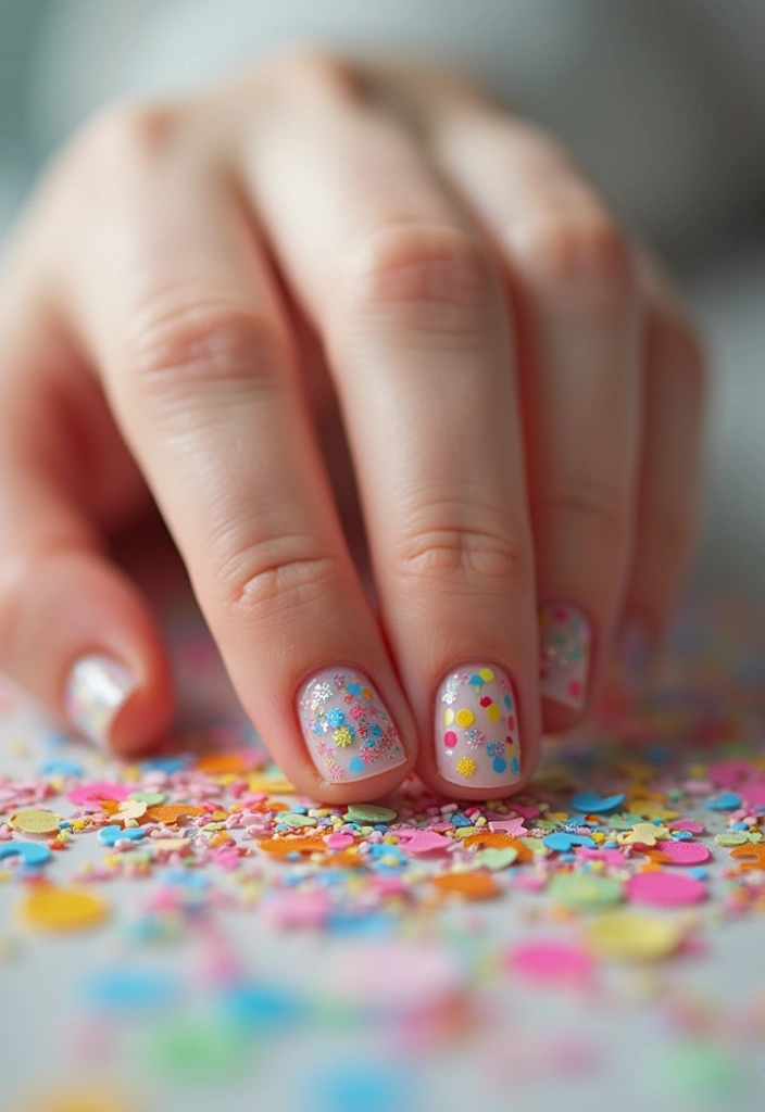25 Stunning Birthday Nail Inspo Ideas That Will Steal the Show (You Won't Believe #12!) - 11. Confetti Celebration