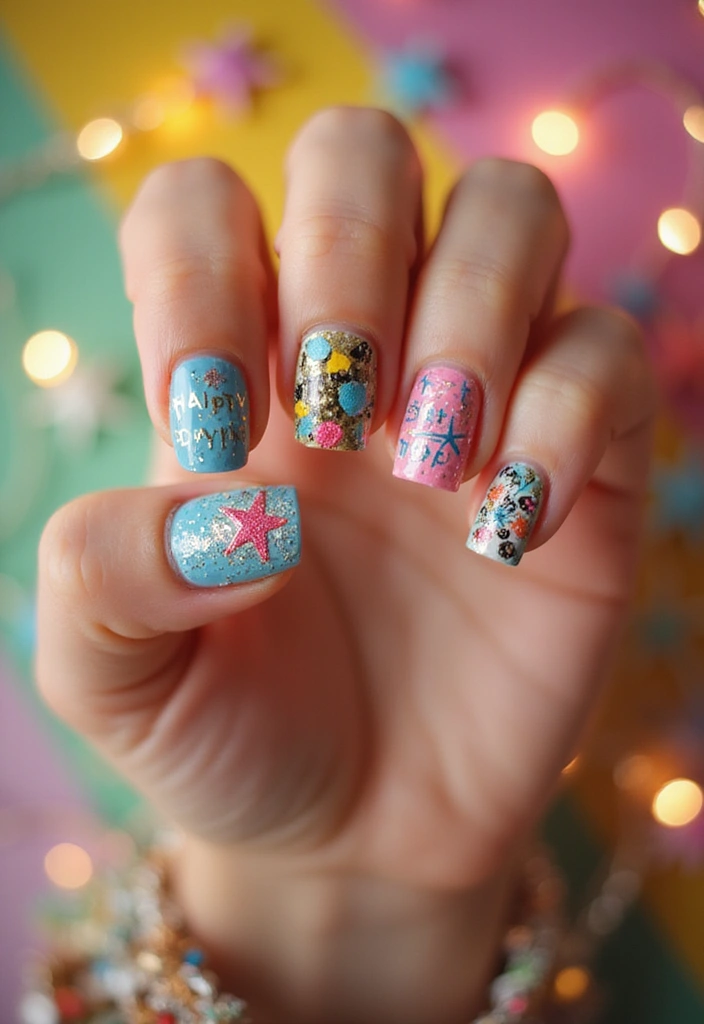 25 Stunning Birthday Nail Inspo Ideas That Will Steal the Show (You Won't Believe #12!) - 18. Birthday Wishes