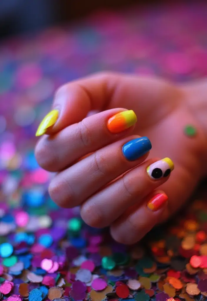 25 Stunning Birthday Nail Inspo Ideas That Will Steal the Show (You Won't Believe #12!) - 3. Neon Splash
