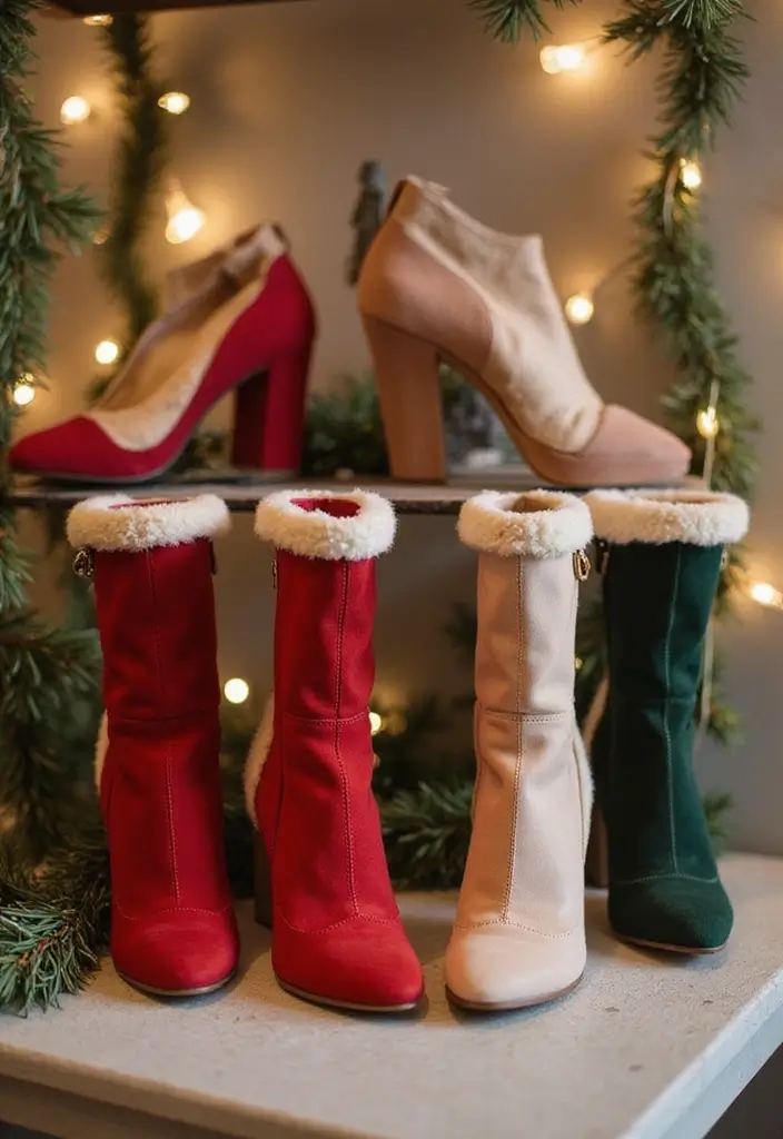 25 Stunning Christmas Clothing Ideas for Women That Will Make You Shine This Holiday Season! - 24. Stylish Footwear