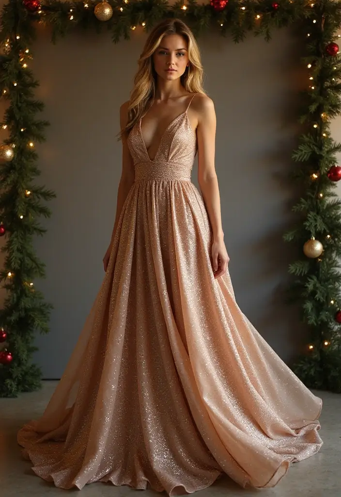 25 Stunning Christmas Clothing Ideas for Women That Will Make You Shine This Holiday Season! - 3. Festive Maxi Dress