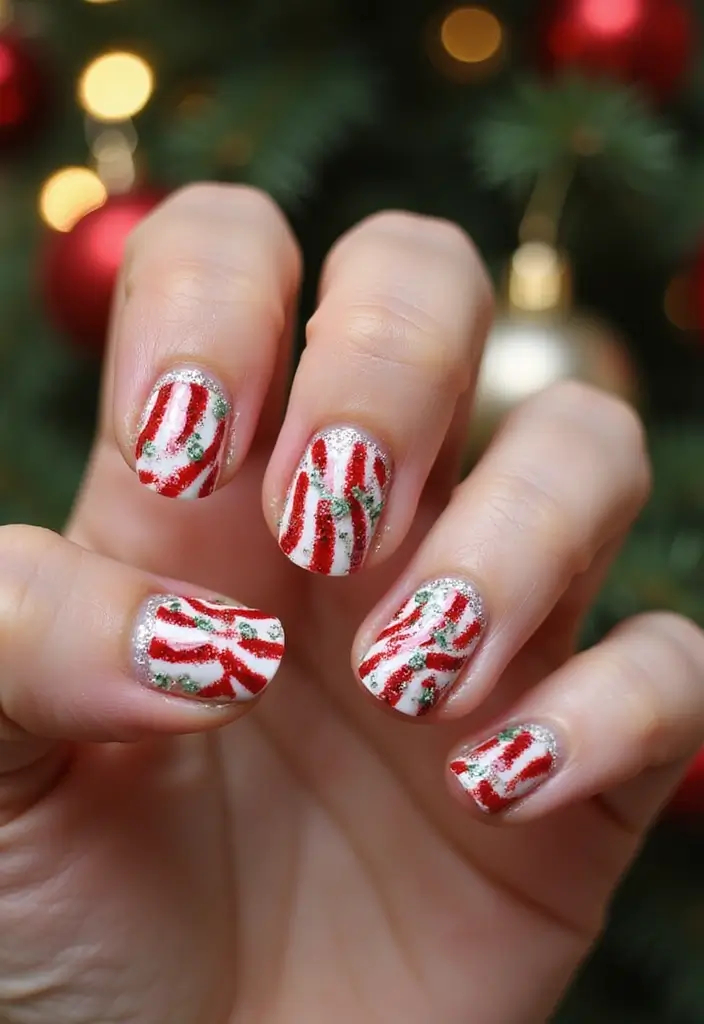 25 Stunning Christmas Nail Art Ideas That'll Make You the Star of Every Holiday Party! - 3. Festive Candy Canes