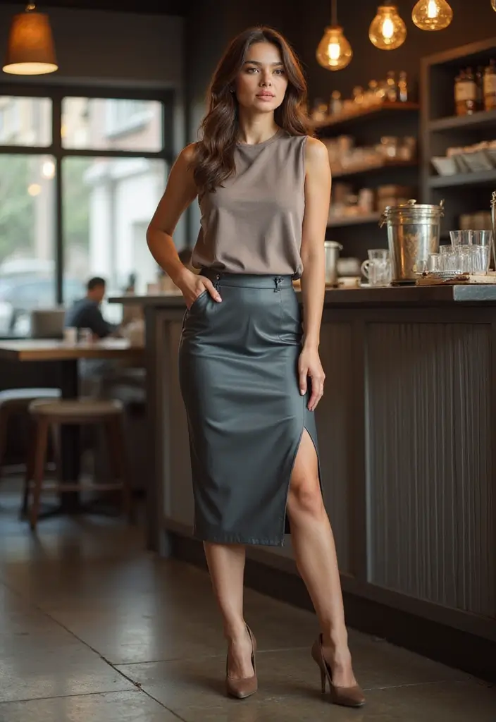 25 Stunning Clothing Ideas for Aesthetic Women You’ll Want to Steal Right Now! - 14. Sleek Midi Skirts