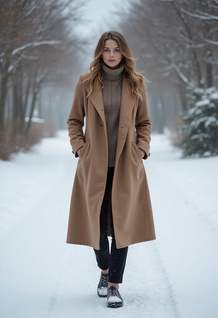 25 Very Cold Winter Outfits That Will Make You the Queen of Snow Aesthetic! - 20. Elegant Long Coats