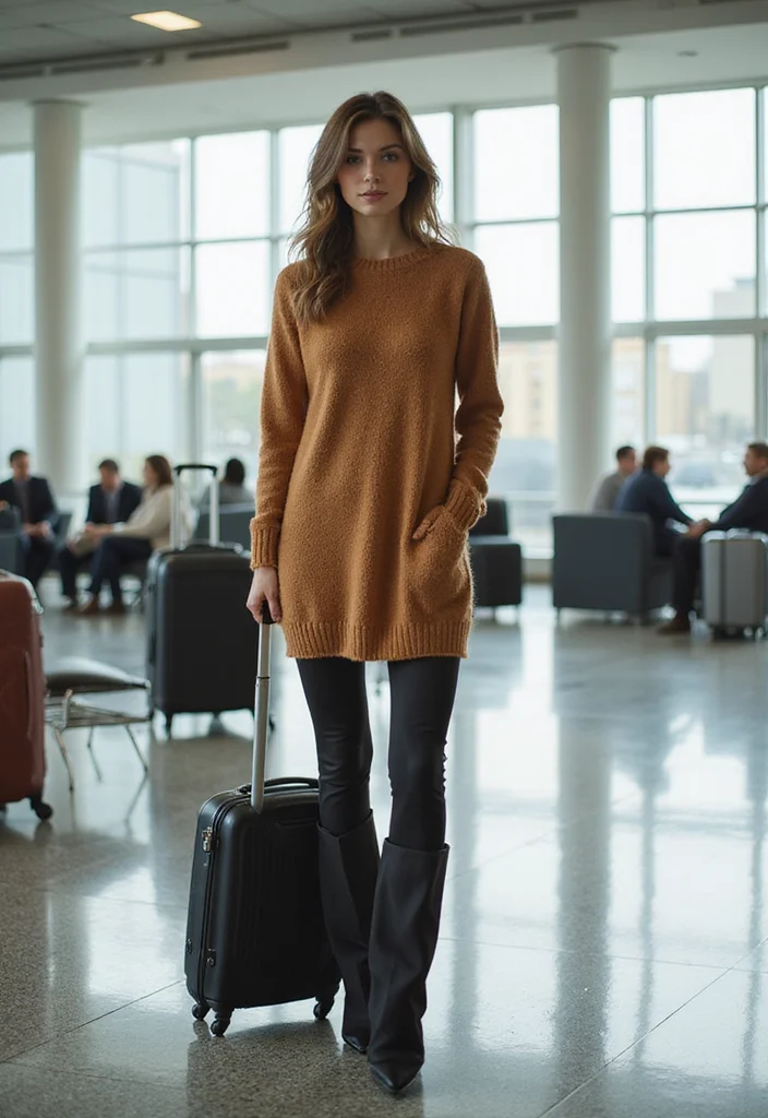 The Ultimate Guide to Flared Leggings Outfits: Stay Cozy and Stylish This Winter - 10. Travel Ready: Flared Leggings on the Go