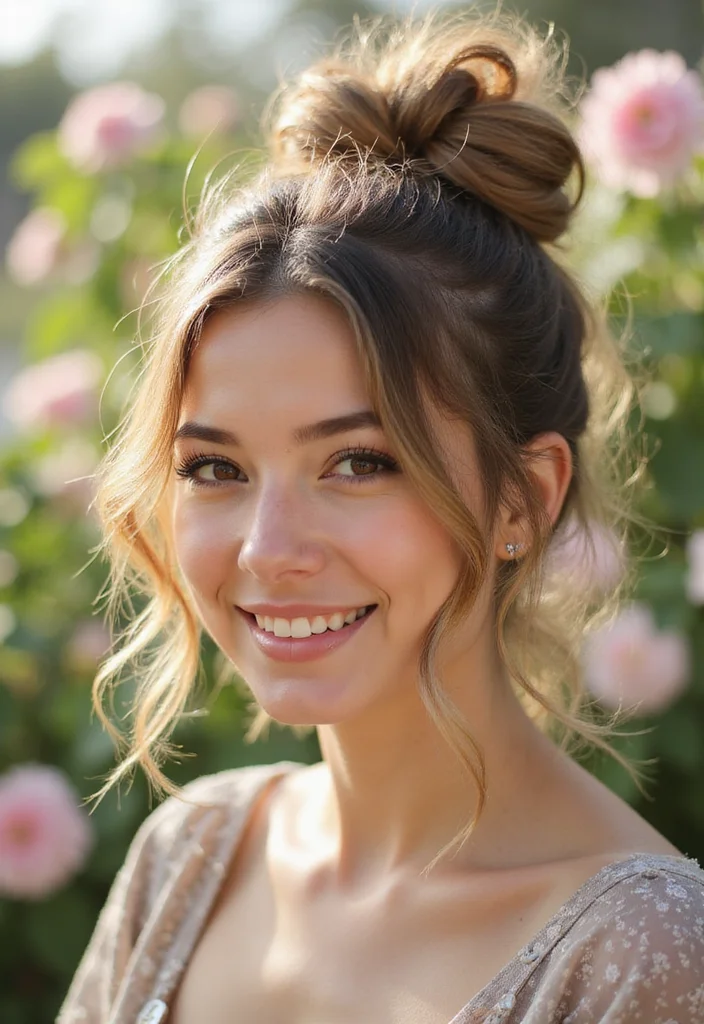 18 Stunning Curly Updos for Every Special Occasion (#7 Will Blow Your Mind!) - 1. Chic Messy Bun 1