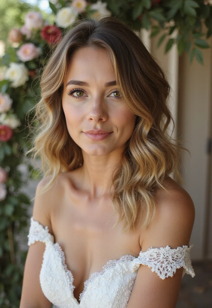 20 Gorgeous Wedding Hairstyles for Short Hair That Will Wow Your Guests! - 10. Textured Lob with Beachy Waves 1