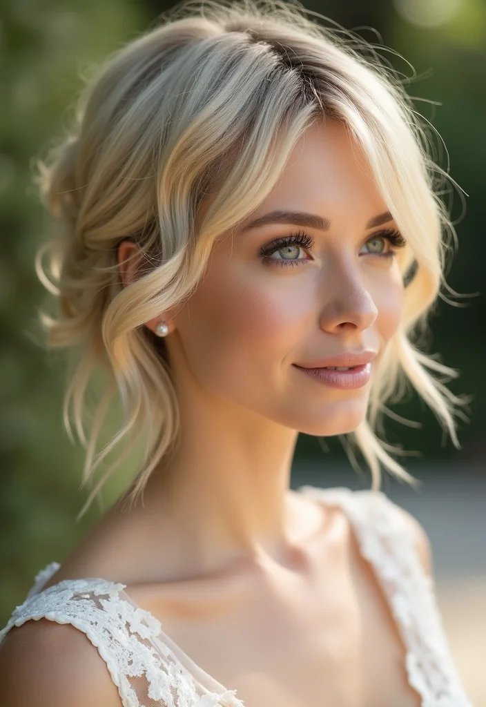 20 Gorgeous Wedding Hairstyles for Short Hair That Will Wow Your Guests! - 11. Romantic Feathery Layers 1