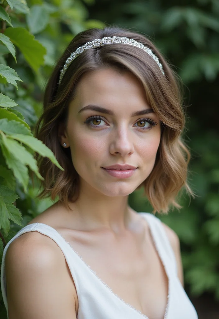 20 Gorgeous Wedding Hairstyles for Short Hair That Will Wow Your Guests! - 3. Braided Crown on a Short Bob 1