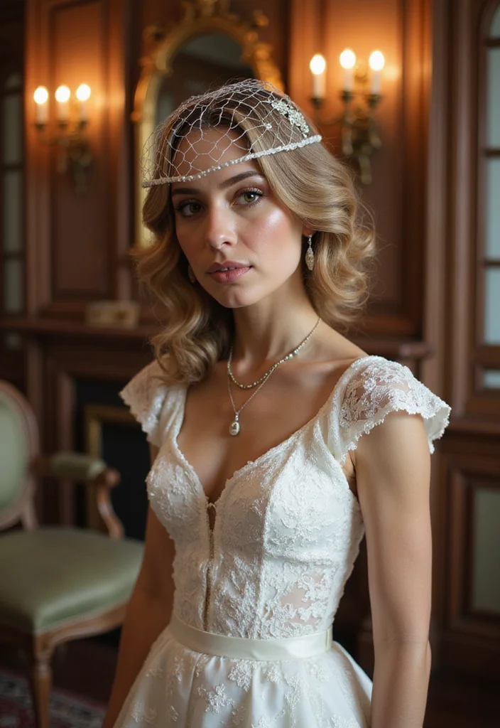 20 Gorgeous Wedding Hairstyles for Short Hair That Will Wow Your Guests! - 4. Vintage Finger Waves for a Classic Touch 1