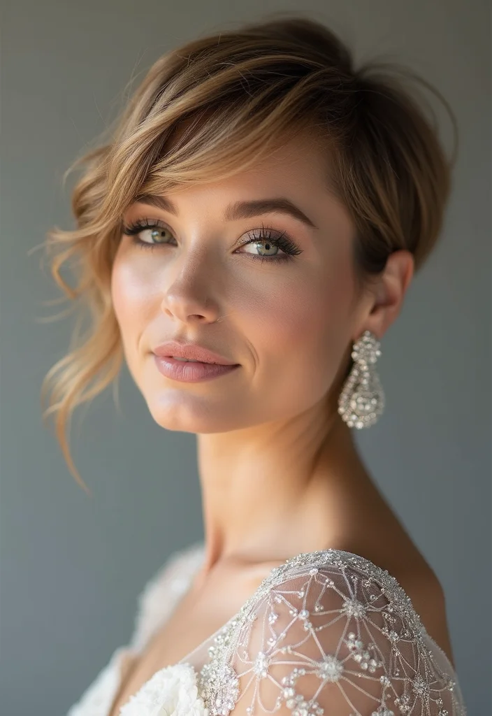 20 Gorgeous Wedding Hairstyles for Short Hair That Will Wow Your Guests! - 7. Bold Pixie with Accessories 1