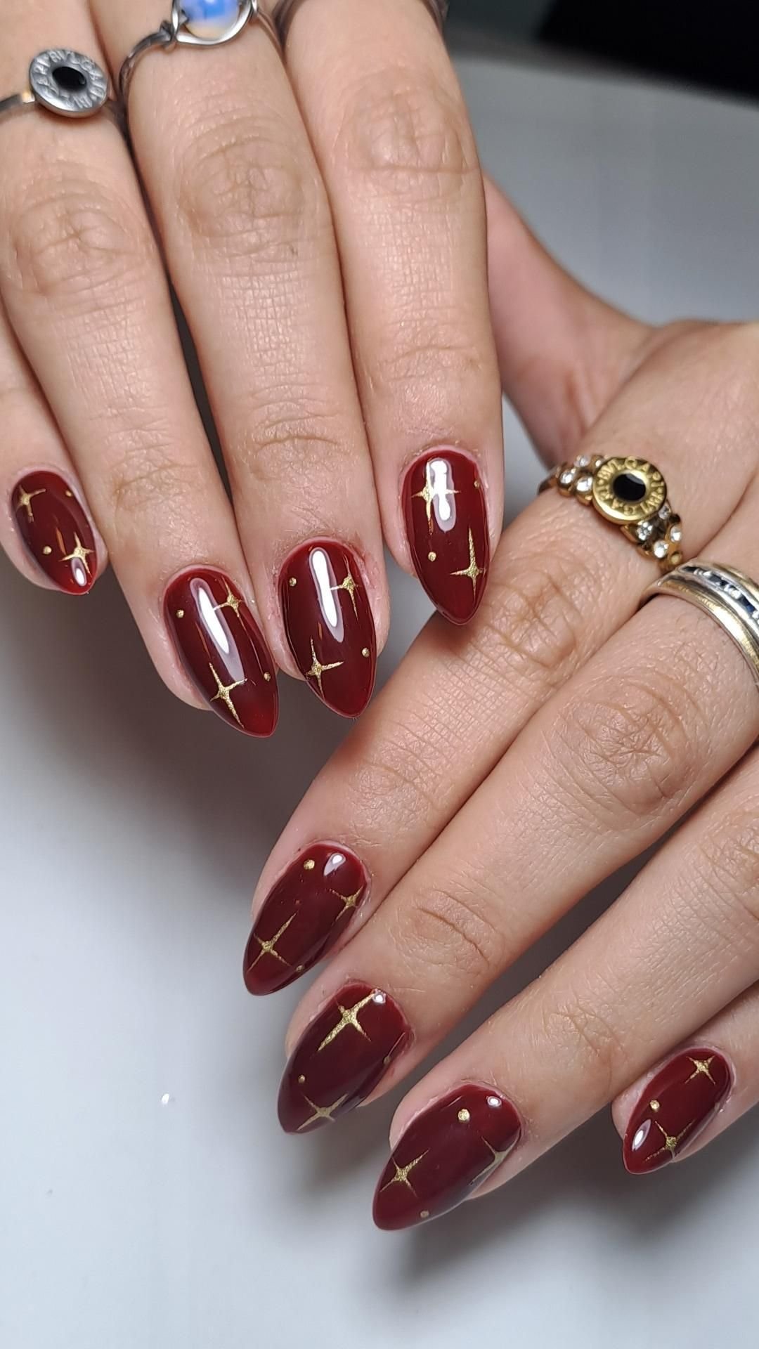 24 Glam Christmas Nail Designs That’ll Make You Shine Bright This Season! - 14. Classic Red and Gold Stripes 1