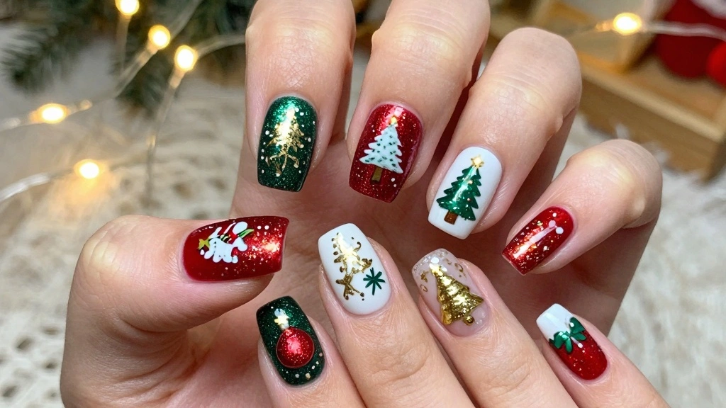 24 Glam Christmas Nail Designs That’ll Make You Shine Bright This Season! - Gleam Gather