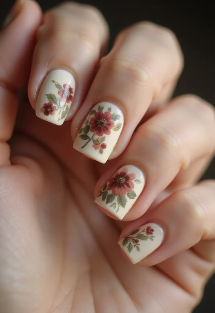 24 Must-Try Thanksgiving Turkey Nail Designs for a Festive Touch! - 10. Vintage Turkey Art