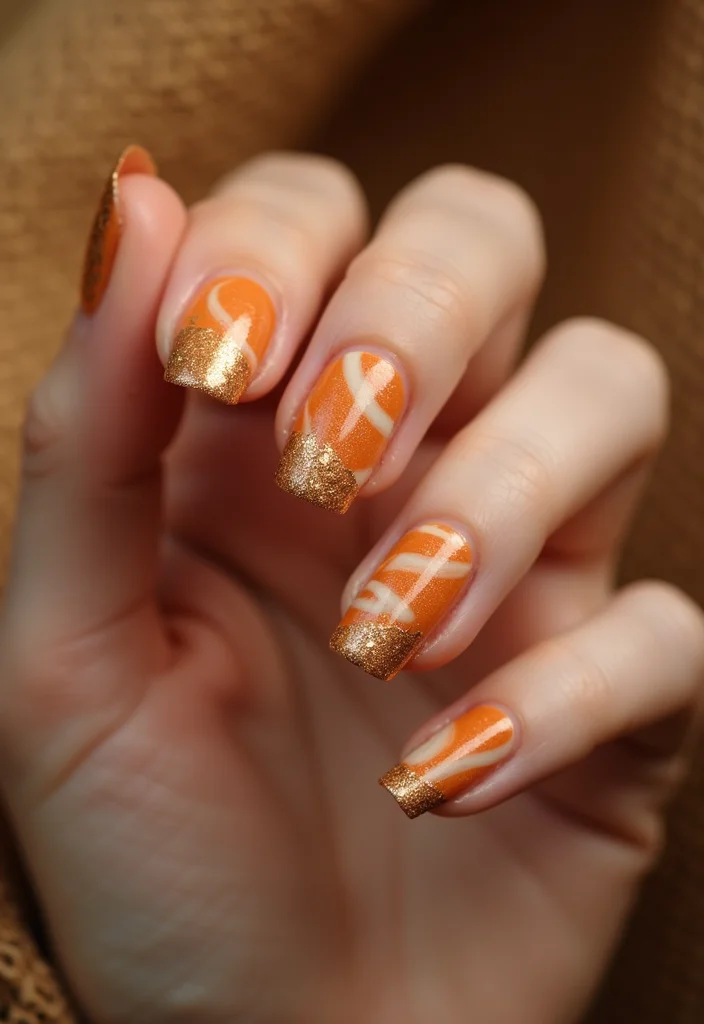 24 Must-Try Thanksgiving Turkey Nail Designs for a Festive Touch! - 12. Sweet Potato Pie Inspiration