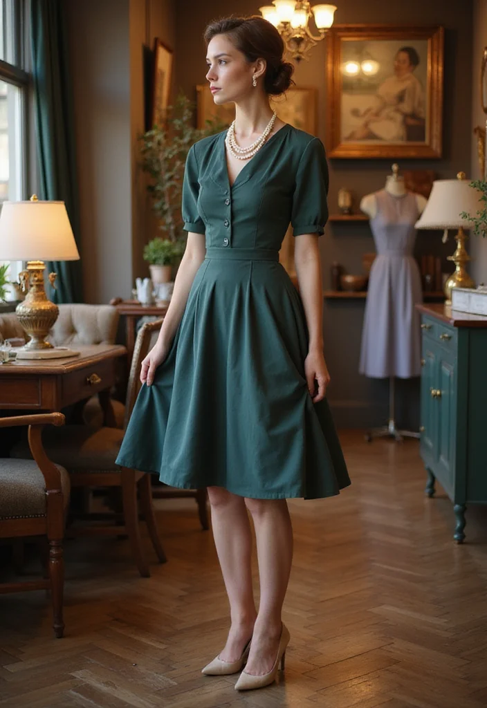 24 Stunning Modest Fashion Outfits for Wedding Guests (Wait Until You See #7!) - 16. Vintage Glamour - The Tea-Length Dress 1