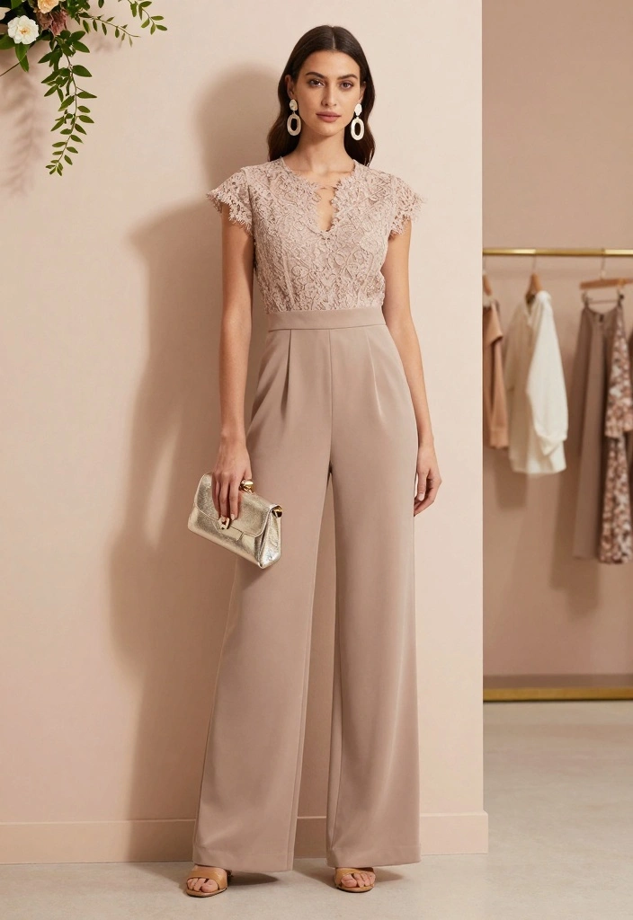 24 Stunning Modest Fashion Outfits for Wedding Guests (Wait Until You See #7!) - 2. Jumpsuit Joy - Modern Elegance 1