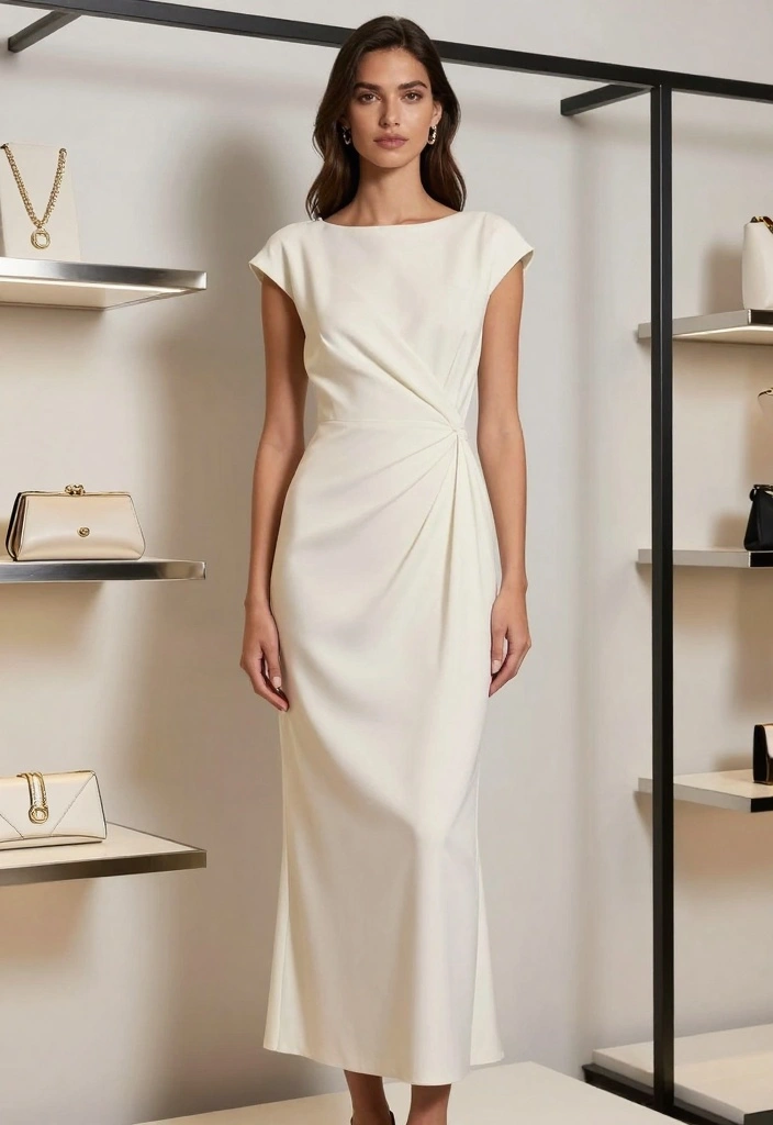 24 Stunning Modest Fashion Outfits for Wedding Guests (Wait Until You See #7!) - 24. Simple Elegance - The Shift Gown 1