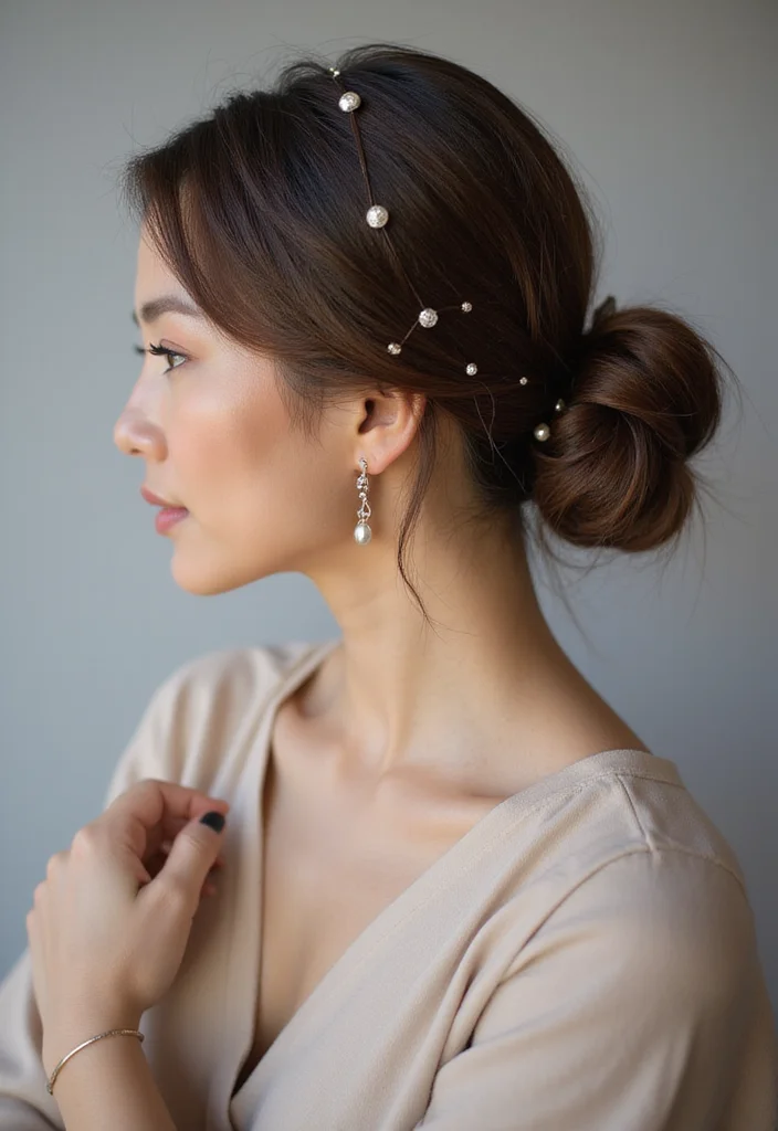 25 Effortless Medium Length Hairstyles You'll Wish You Tried Sooner! - 2. Sleek Low Bun 1