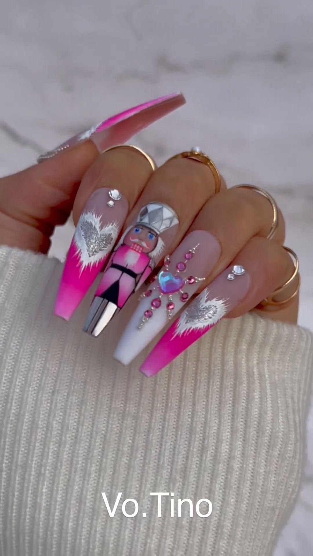 28 Stunning Boho Christmas Nails You Need to Try This Holiday Season (Number 7 Is a Showstopper!) - 18. Festive Nutcracker Design 1