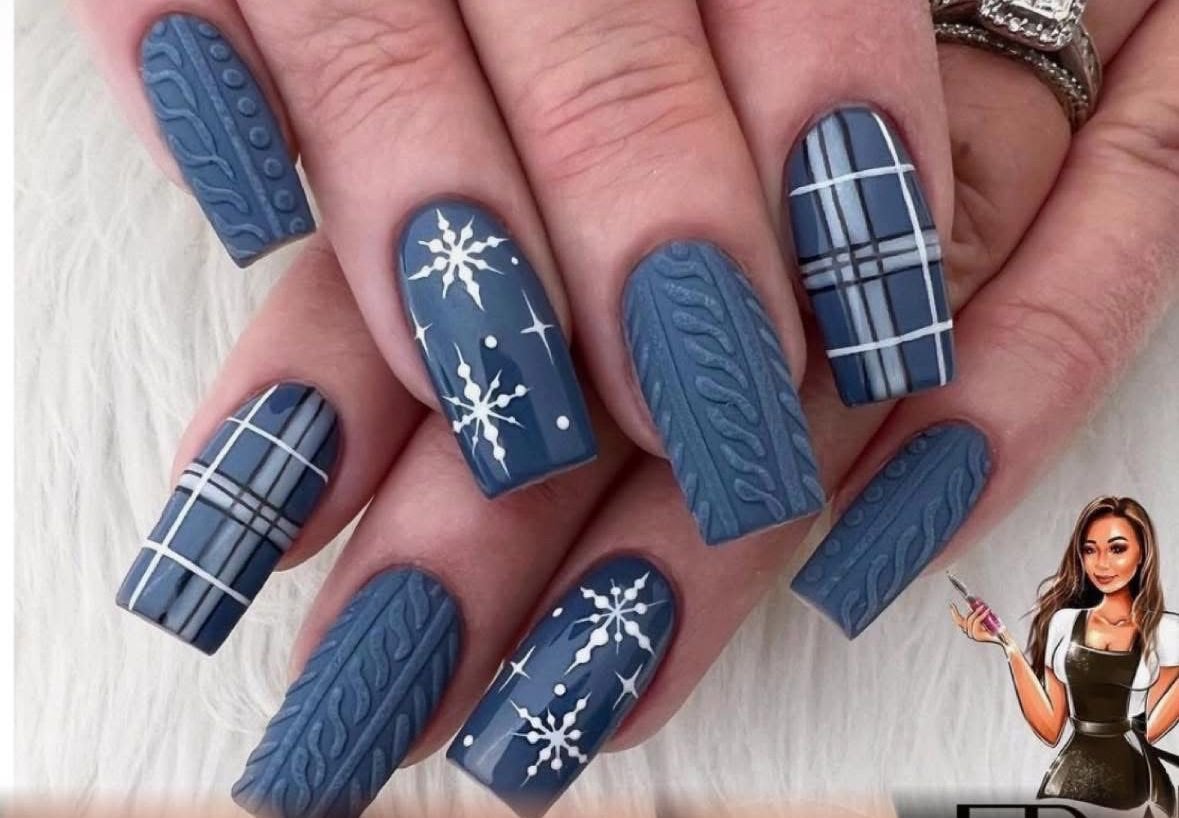 28 Stunning Boho Christmas Nails You Need to Try This Holiday Season (Number 7 Is a Showstopper!) - 19. Cozy Sweater Nails 1