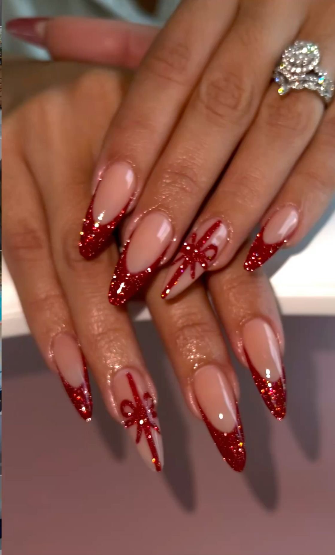 28 Stunning Boho Christmas Nails You Need to Try This Holiday Season (Number 7 Is a Showstopper!) - 25. Classic Red French Tips with a Twist 1
