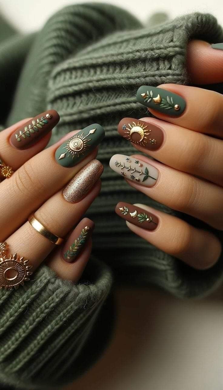 28 Stunning Boho Christmas Nails You Need to Try This Holiday Season (Number 7 Is a Showstopper!) - 7. Showstopper: Bohemian Dreamcatcher Nails 1