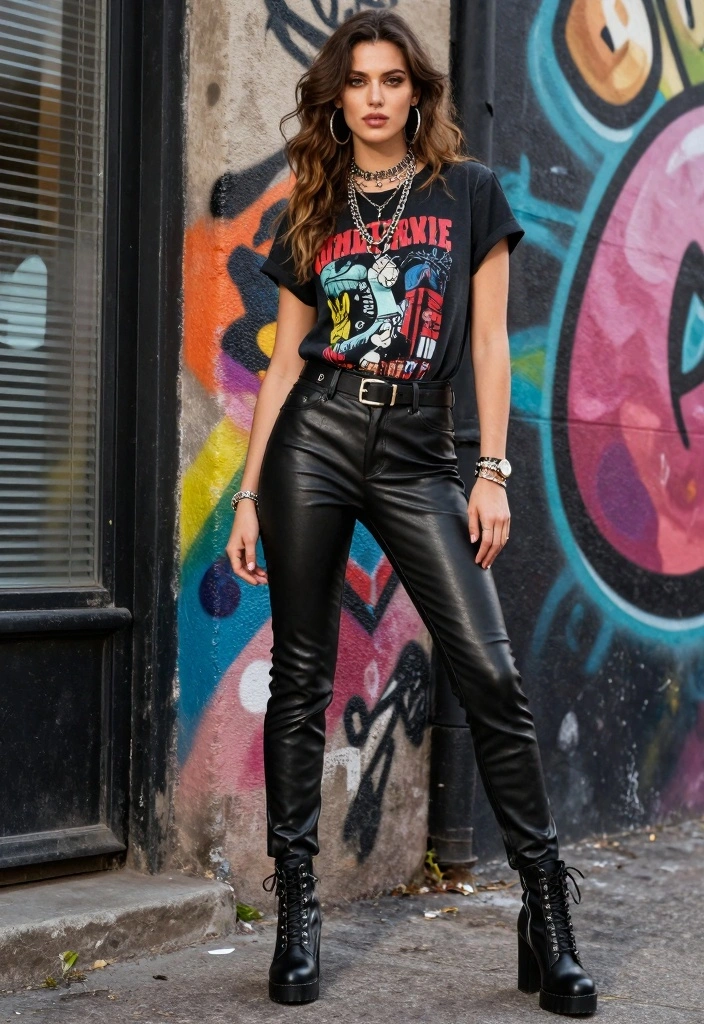 30 Edgy Women's Fashion Looks That Will Make You Stand Out (Watch Out for #9!) - 28. Rocker Chic Vibes 1