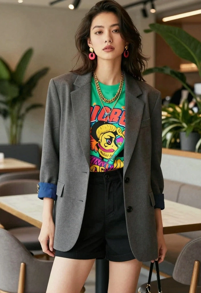30 Edgy Women's Fashion Looks That Will Make You Stand Out (Watch Out for #9!) - 3. Graphic Tees and Layered Accessories 1