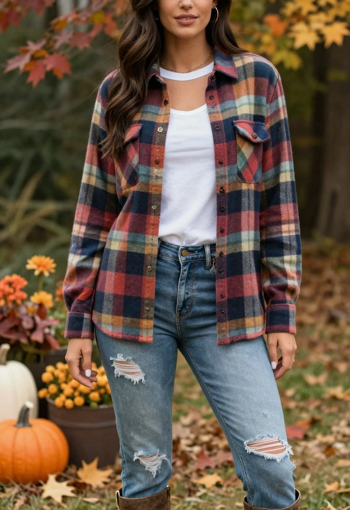 How to Choose the Perfect Cute Fall Outfits for Women for Your Weekend! - 4. Flannel Shirts 1