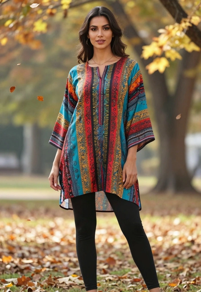 The Ultimate Guide to Flattering Fall Outfits for Women of All Sizes - 7. Printed Tunics with Leggings 1