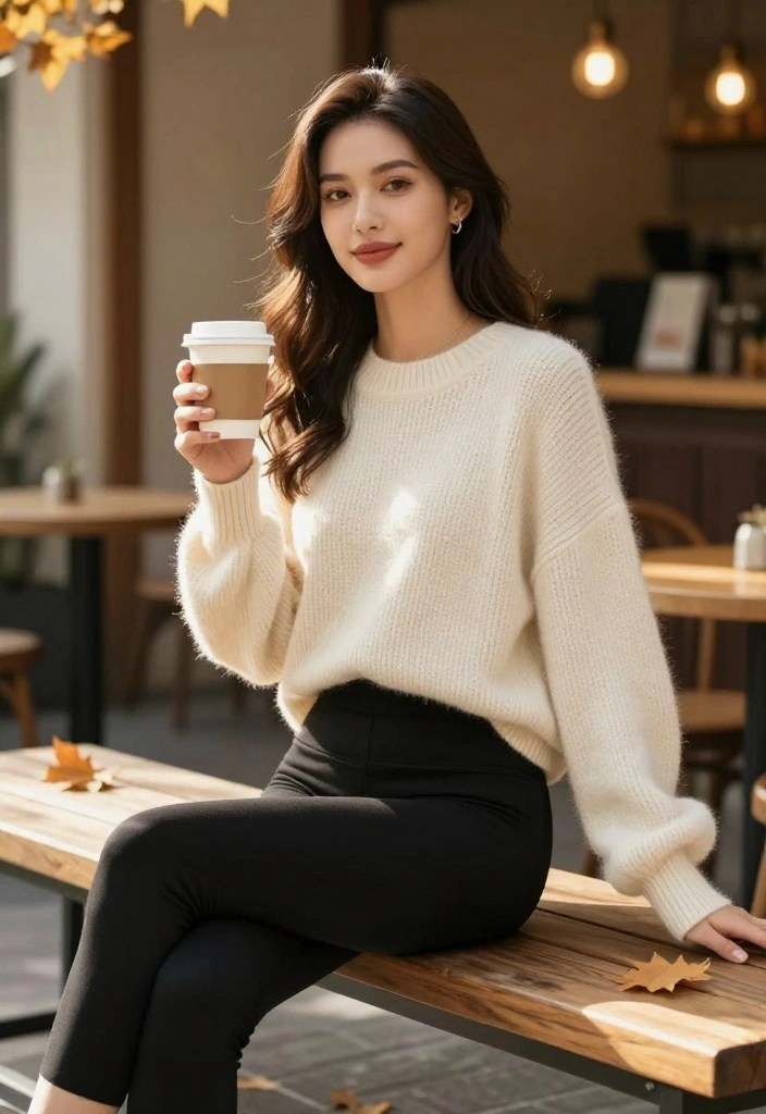 10 Cozy Chill Day Outfit Ideas That Are Stylish Yet Super Comfy! - 1. Oversized Sweater and Leggings 1