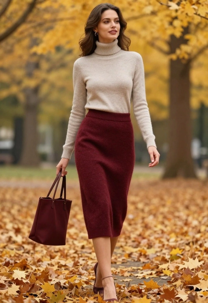 10 Cozy Chill Day Outfit Ideas That Are Stylish Yet Super Comfy! - 9. Cozy Skirt and Turtleneck Combo 1