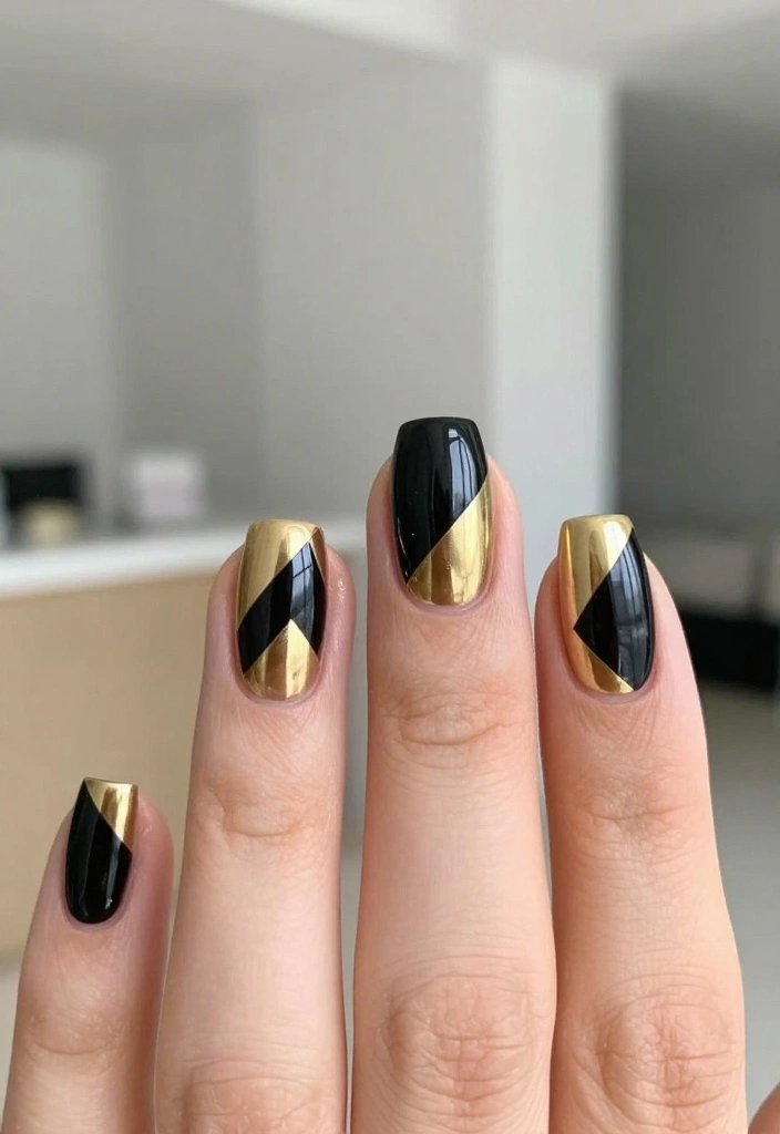 10 Stunning Nye Nails That Will Make Your New Year's Eve Sparkle! - 6. Geometric Glam 1