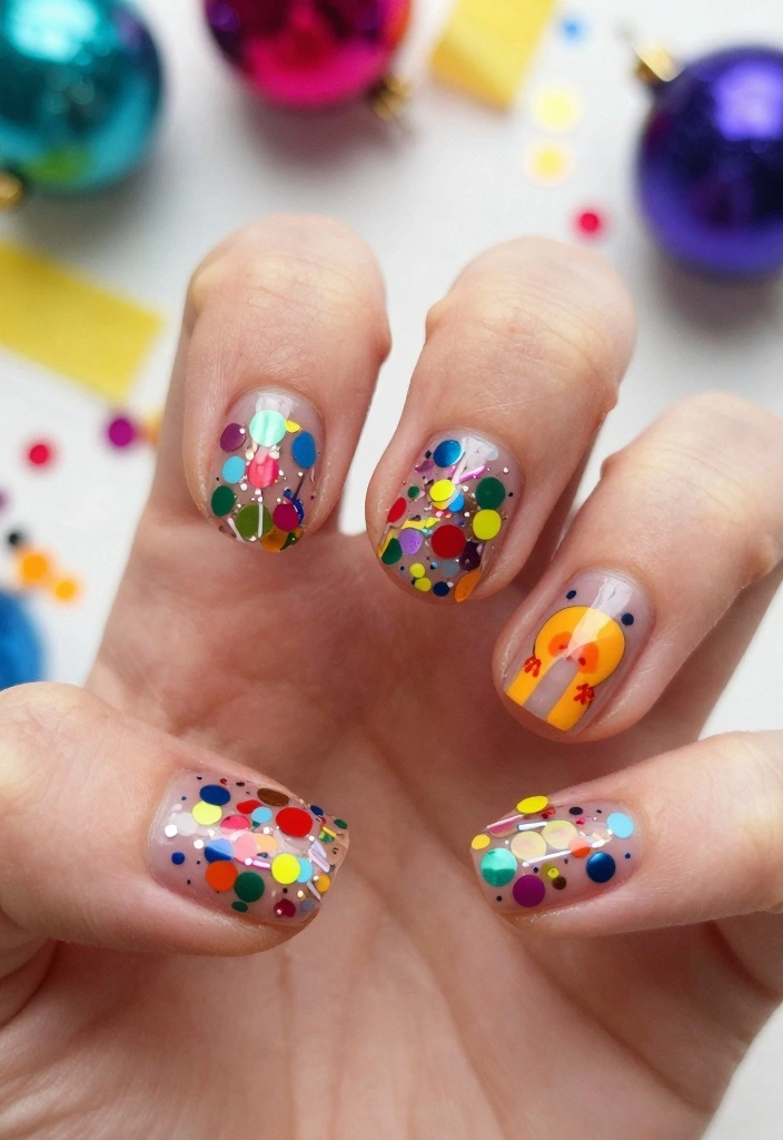 10 Stunning Nye Nails That Will Make Your New Year's Eve Sparkle! - 8. New Year’s Confetti 1