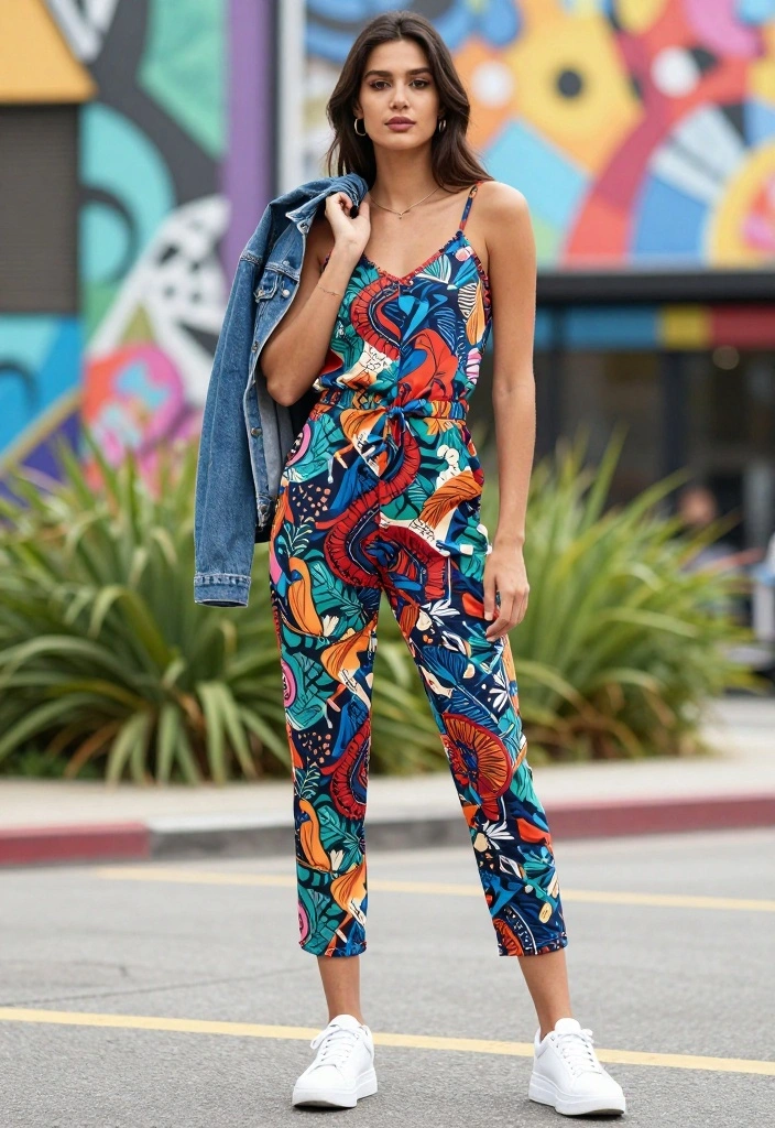 12 Effortlessly Chic Summer Outfits That Will Make You Look Stunning! - 2. Effortless Jumpsuit and Sneakers 1