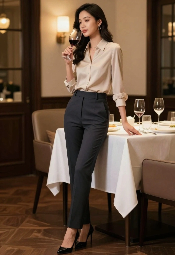 12 Elegant Dinner Date Outfit Ideas for Women That Are Pure Class! - 5. Sleek Tailored Trousers 1