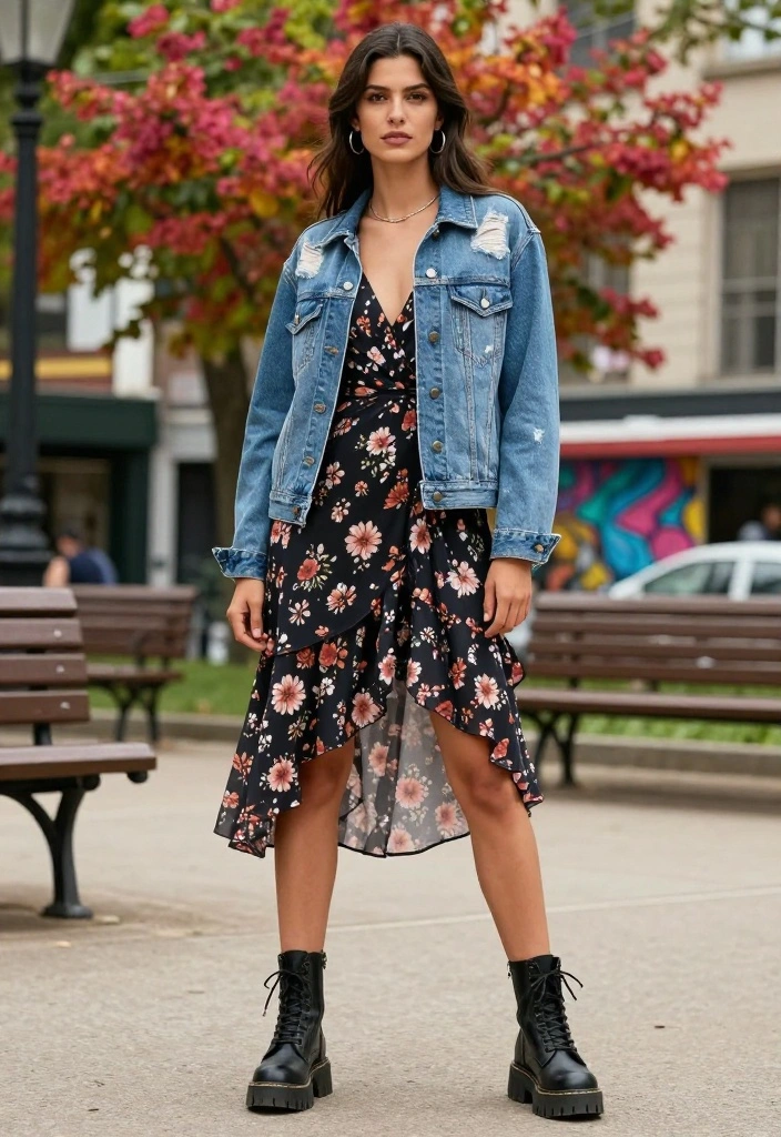 12 Grunge Outfit Ideas for Women That Will Make You the Queen of Edgy Style! - 2. Layered Dresses with Combat Boots 1