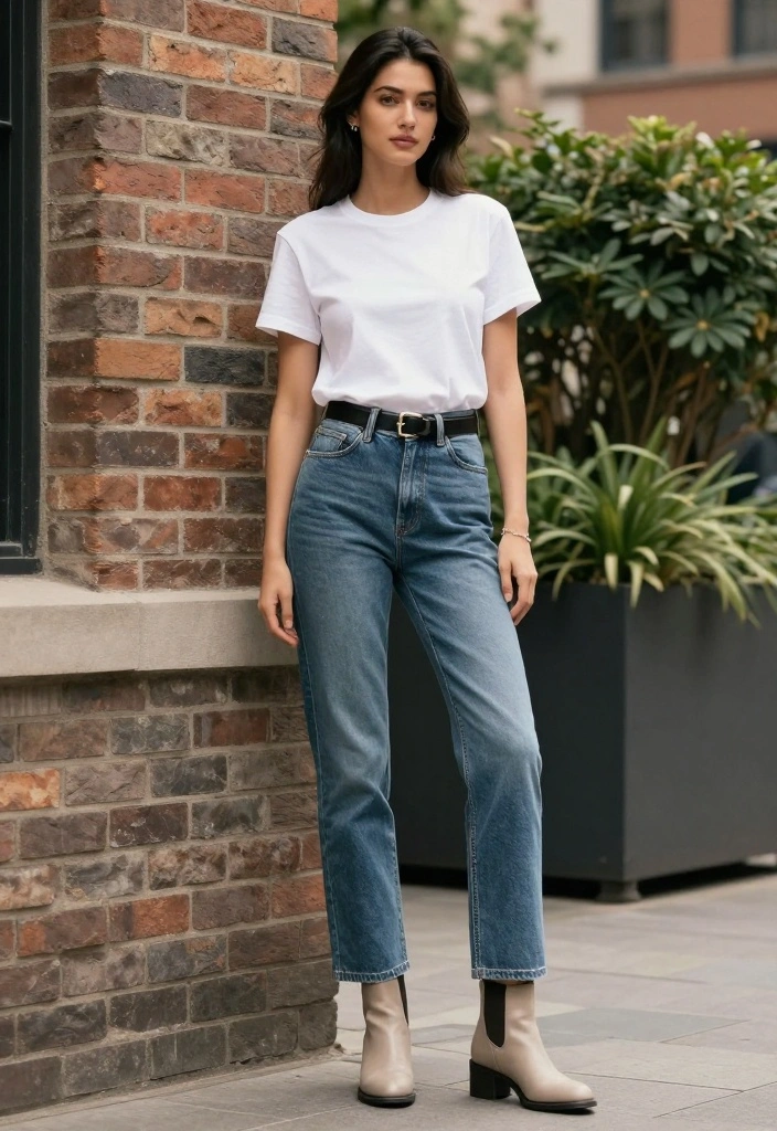 12 Midsize Outfit Inspo for Casual Days That'll Leave You Wanting More! - 2. Classic White Tee and Denim 1